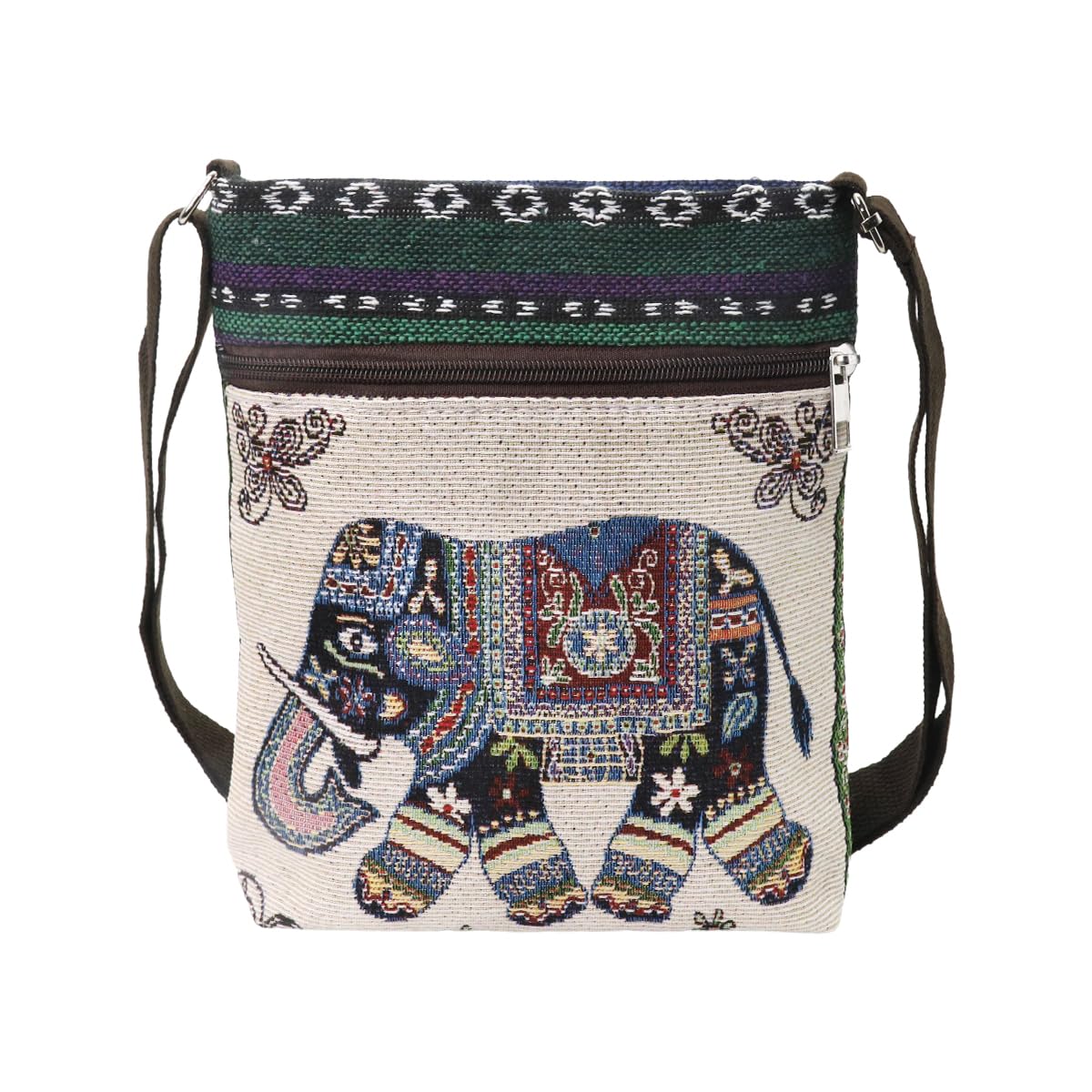 PALAY Small Crossbody Bag for Women Boho Elephant Embroidery Canvas Shoulder Bag Sling Bag Casual Phone Bag Shoulder Bag Fashionable Canvas Shoulder Bag Travel Crossbody Bag, 23x23x5cm PALAY Small Crossbody Bag for Women Boho Elephant Embroidery Canvas Shoulder Bag Sling Bag Casual Phone Bag Shoulder Bag Fashionable Canvas Shoulder Bag Travel Crossbody Bag, 23x23x5cm
